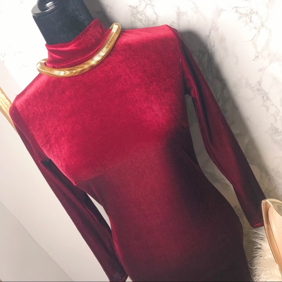 Fashion Nova Velvet Midi Dress - Picture 4 of 7